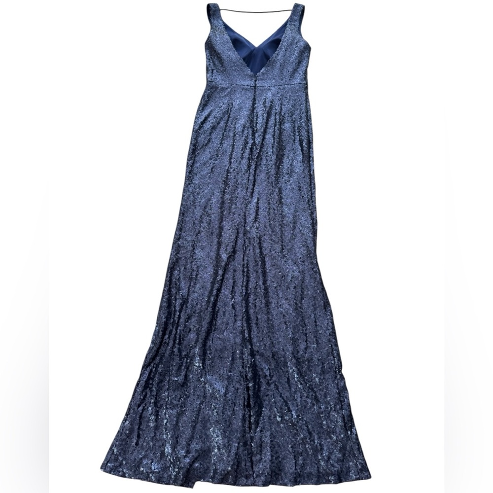 MARCHESA NOTTE BRIDESMAID**Elegant Navy Sequin Evening Gown***US 6 $385 NWT - Picture 6 of 7